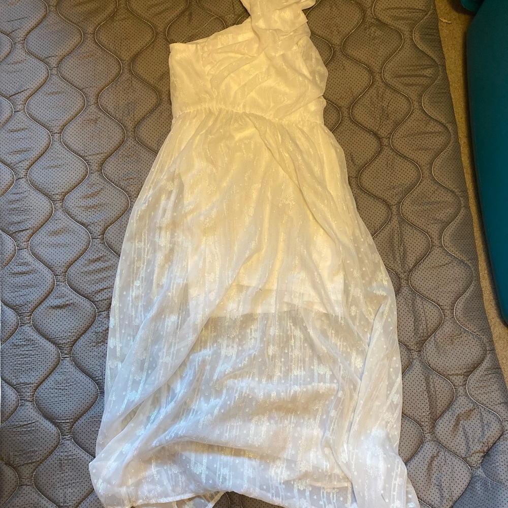 GB Girls Shimmering White Dress
